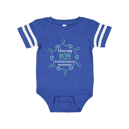 

Inktastic I Love My Mom Ovarian Cancer Awareness Gift Baby Boy or Baby Girl Bodysuit