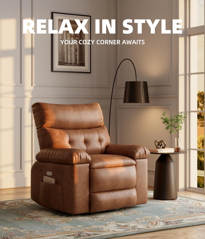 Towallmark Oversized Extra Wide Manual Recliner Chair, Big and Tall 400 Lbs Reclining Chair with Foldable Armrests, Effortless Reclining System for Relaxation