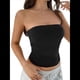 thumbnail image 3 of Tops de Tubo Sin Tirantes para Mujer, Básicos, Sin Espalda, Sin Mangas, Bandeau, Tops Cortos para Salir, Ropa de Verano 2025. Negro L, 3 of 10