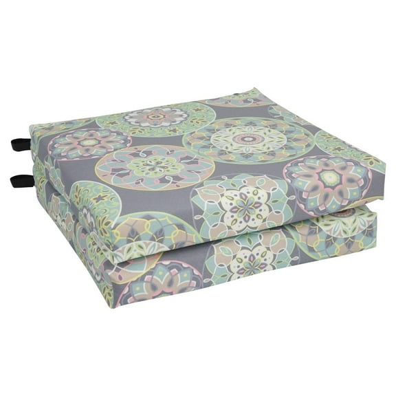 Blazing Needles 20-inch by 19-inch Patterned Outdoor Chair Cushions (Set of 2)  93454-2CH-OD-106