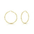 thumbnail image 6 of Better Jewelry Greek Key Hoop Earrings .925 Sterling Silver Gold Plated 3mm, 6 of 8
