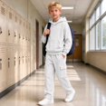 thumbnail image 4 of Mooqilaa Boys Activewear Outfit Sets, Fleece-Lined Casual Long Sleeve 2 Piece Boys Clothing Sets Size 13-14 Years White, 4 of 6