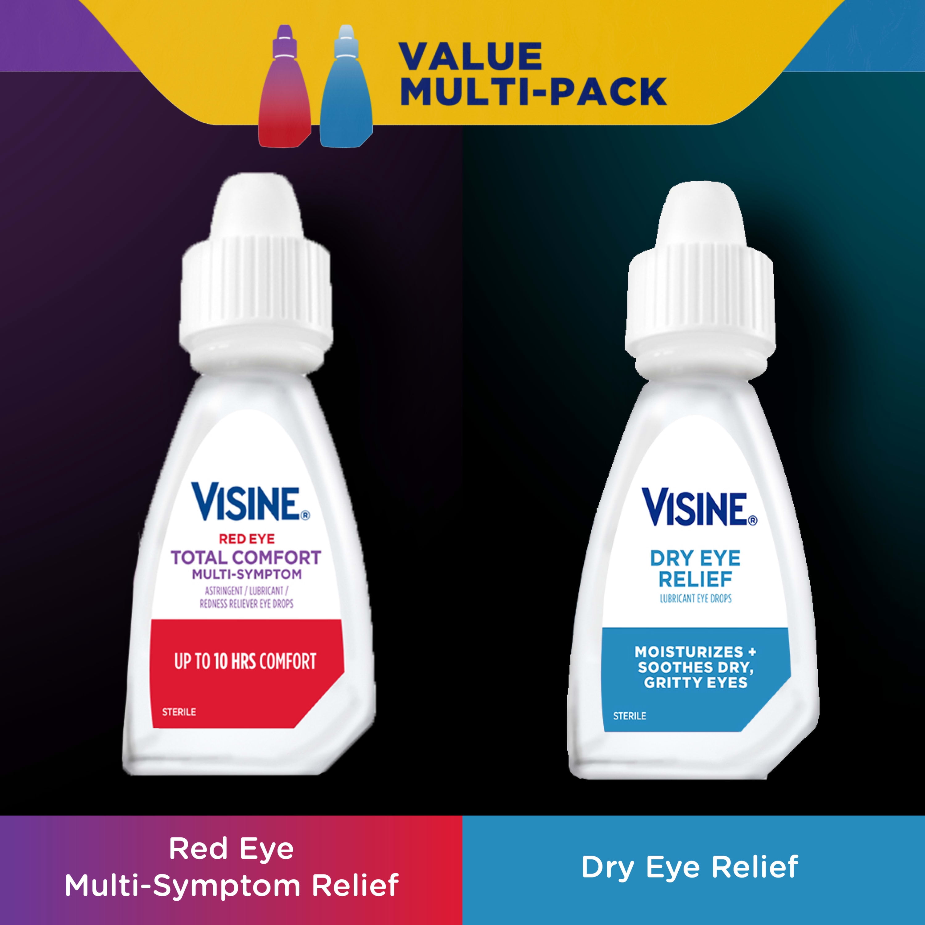 Visine Red Eye Total Comfort Multi-Symptom & Dry Eye Relief, 2 items