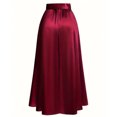 thumbnail image 5 of Women's Vintage Style Midi Skirt with Hidden Side Pockets and Flared Hem, Soft Stretch Fabric for All Day Comfort Wine S, 5 of 7