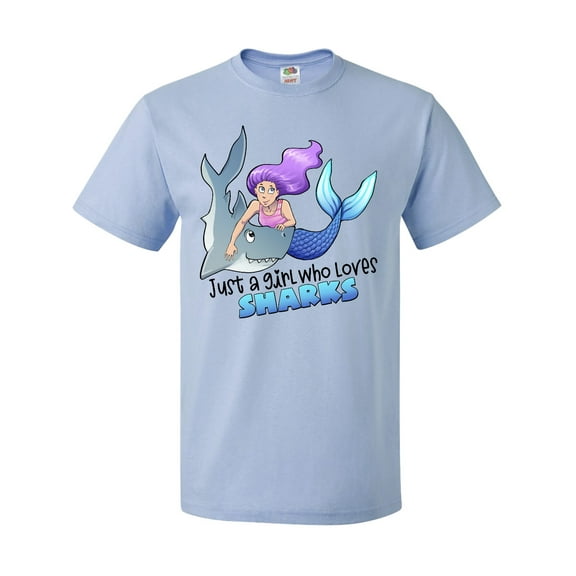 Inktastic Just a Girl Who Loves Sharks- Mermaid T-Shirt