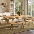 thumbnail image 2 of Pemberly Row 41.5" Solid Red Oak Wood Bench in Natural Brown, 2 of 12