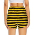 thumbnail image 4 of Uemuo Bee Stripe Pattern Women's Athletic Shorts High Waisted Running Shorts with Liner Pockets Gym Elastic Workout Shorts-X-Large, 4 of 9