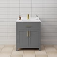 thumbnail image 2 of Wyndham Collection Beckett 30" Wood Single Bathroom Vanity in Gray/Gold, 2 of 6