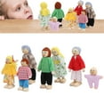 thumbnail image 2 of Wooden Dollhouse Family Set Mini People Figures Dollhouse Dolls Wooden Doll Family Pretend Play Figures Accessories For Girls Toddler Kids Pretend Dollhouse Toy, 2 of 7