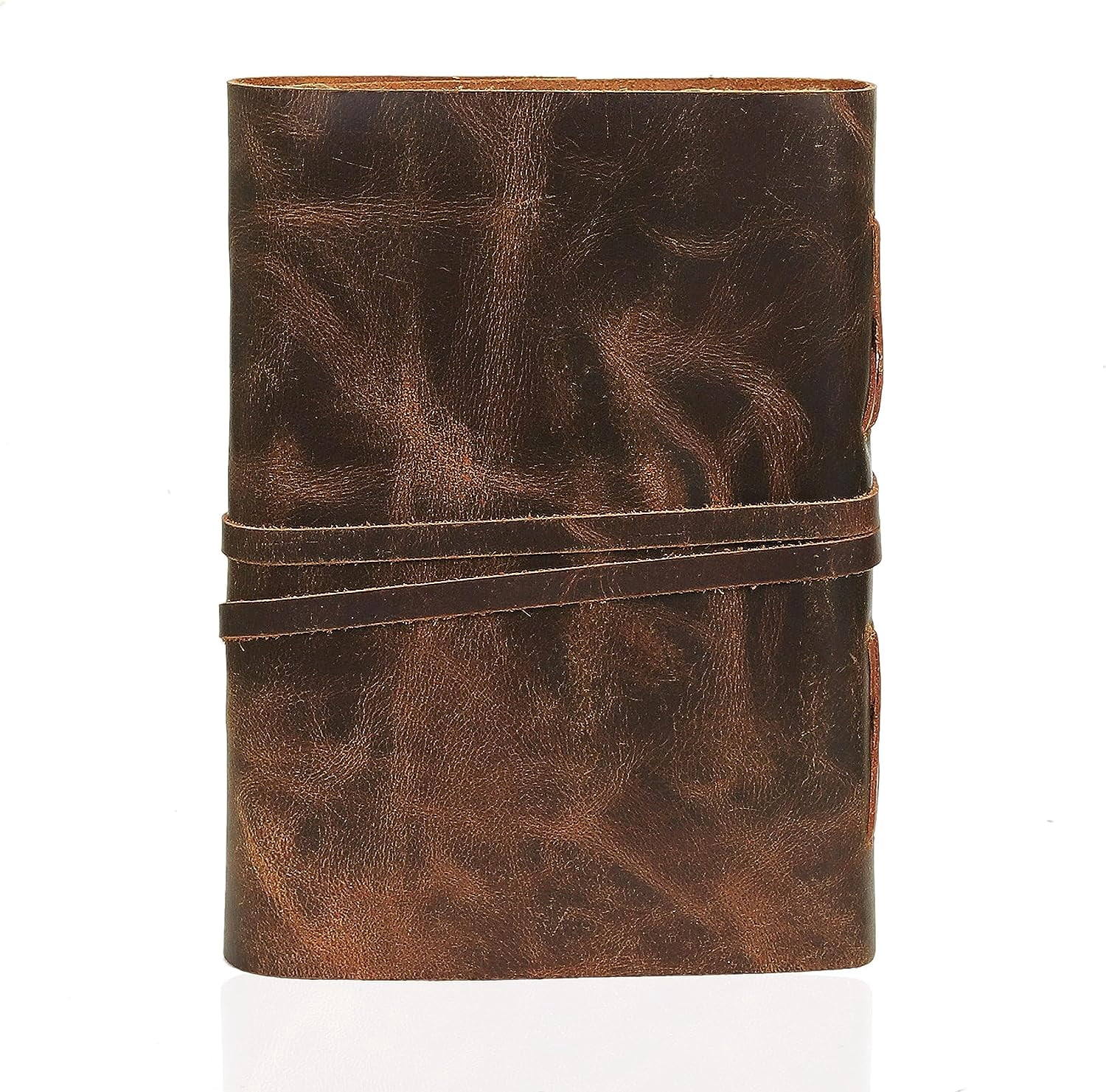 Cuero Bags Lockable 8" x 6" Vintage Leather Journal, Brown