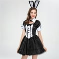 thumbnail image 4 of Mrat Women Halloween Cosplay Mini Dress Outfit Roleplay Party Costume Suit Dress Maid Dress S-47 Black M, 4 of 9