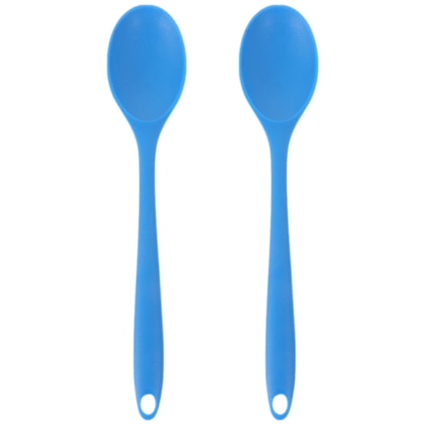 2 piezas Silicona Cuchara Sirviendo cuchara Campaña antiadherente Cuchara de cocina Utensil de cocina resistente al calor