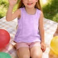thumbnail image 7 of Aihuaihua Dressy Tank Tops for Girl Linen Gauze Shirts Sleeveless Crewneck Summer Beach Tunic Top Loose Fit Lightweight Casual Blouses Purple 9-10 Years, 7 of 7