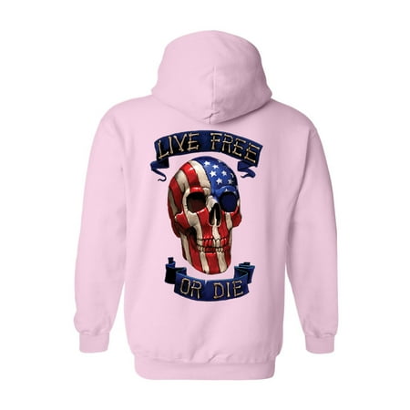 Unisex Zip Up Hoodie USA Flag Skull Live Free or (Best Zip Codes To Live In Charlotte Nc)