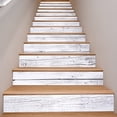 thumbnail image 5 of Peel and Stick Stair Risers Stickers, Self Adhesive Vinyl Stair Stickers Decals, Staircase Murals Decor for Steps, 39.37"X7.09", Faux Weathered Rustic Wood, 5 of 9
