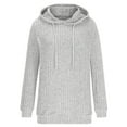thumbnail image 6 of Miluxas Hoodies for Women Casual Long Sleeve Textured Knit Loose Drawstring Hooded Sweatshirt Gray XXl(XXL), 6 of 6