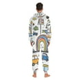 thumbnail image 6 of Cars Doodle Rainbows Adult Onesie Pajamas Slim Fit Christmas One Piece Suit Pjs for Women and Men Hooded Zipper, 6 of 7