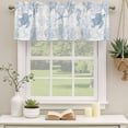 thumbnail image 3 of Blue Grey Coastal Valances for Windows, Decorative Rod Pocket Window Valance Curtains, Sea Turtle Nautical Coral Summer Beach Short Curtain Drapes for Kitchen/Living Room, 2 Panels, 42" W x 18" L, 3 of 8