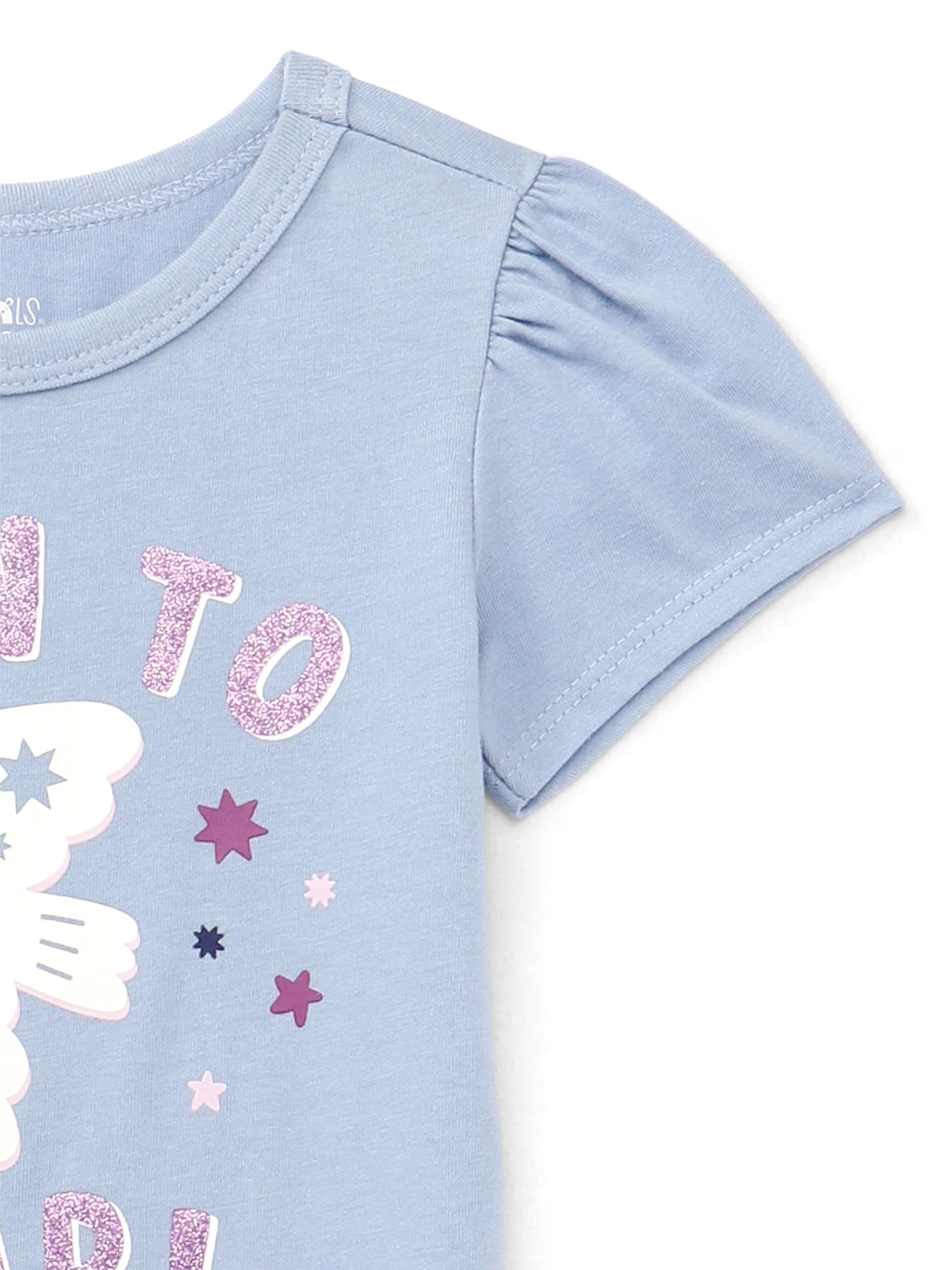 Garanimals Toddler Girls Graphic Tee with Puff Sleeves, Sizes 18M-5T