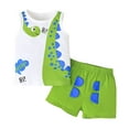 thumbnail image 1 of Boys Summer Cartoon Dinosaur Print Vest Pants Clothes, 1 of 4