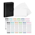 thumbnail image 1 of Methold PU Leather Notebook Binder Clear Binder Budget Envelope  Pockets cartulina Negro, 1 of 1