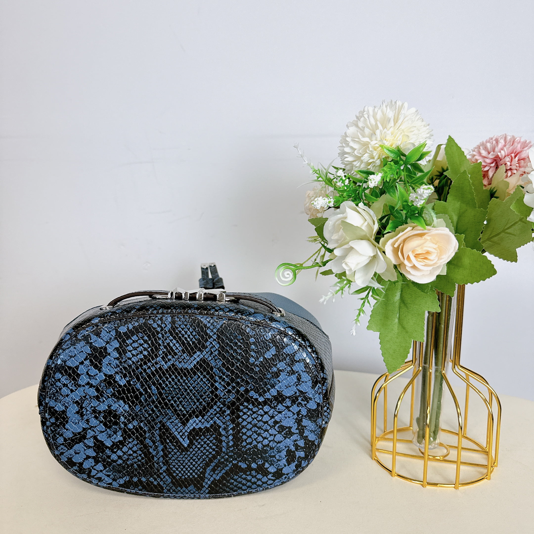 Michael Kors 35S4S6RM6U Reed Medium Leather Belted Bucket 