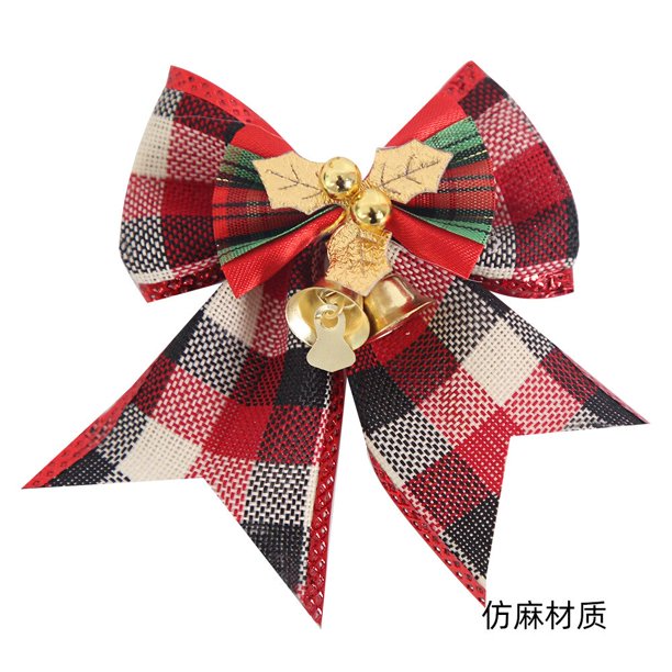 Lazo de campana de Navidad, decoración de caja de regalo, colgante de árbol de Navidad, lazo de Feliz Navidad, Feliz Año Nuevo