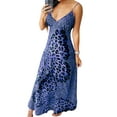thumbnail image 1 of DYMADE Women Sexy V-neck Sleeveless Sling Leopard Butterfly Print A-line Dress, 1 of 4