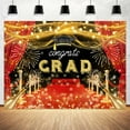 thumbnail image 4 of Graduation Party Red Carpet Backdrop, Congrats Grad Photography Backdrop 2025 Class, Gold Black Bachelor Cap Banner Background Party Supplies Decorationss ,10X6ft, 4 of 5