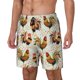 thumbnail image 1 of Balery Colorful Roosters Bañador para hombre, shorts de playa de secado rápido con entrepierna y forro de compresión-Medium, 1 of 6