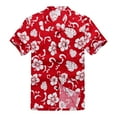 thumbnail image 1 of Palm Wave Mens and Big Mens Hibiscus Floral Print Hawaiian Shirt, up to size 6XL, 1 of 3