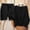 Black, variant on Juslio Womens Shorts Elastic Waist Casual Pockets Loose Comfy Cotton Linen Solid Ladies Shorts