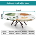 thumbnail image 4 of Boho Fitted Oval Elastic Edge Tablecloths, Spring Summer Green Leaf Sun for Outdoor Picnic Camping and Indoor Kitchen Dining Party, 48*6848" x 68", 4 of 4