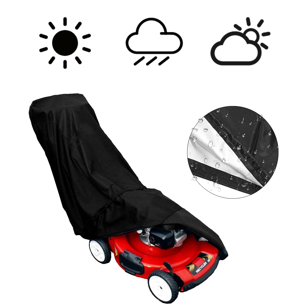 47 L x 32 H x 40 W, Black WOMACO Snow Thrower Cover Heavy Duty Waterproof Two Stage Snow Blowers Cover Snowblower Protector Shield for Universal Electric 2 Stage Snow Machine