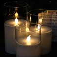 thumbnail image 2 of Velas LED sin llama GenSwin de vidrio transparente con control remoto (juego de 3), 2 of 5