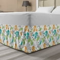 thumbnail image 1 of Autumn Bed Skirt, Fall Season Common Hops Leaves Acorn Cones Humulus Lupulus Branches, Elastic Bedskirt Dust Ruffle Wrap Around for Bedding Decor, 4 Sizes, Turquoise and Pale Orange, by Ambesonne, 1 of 2