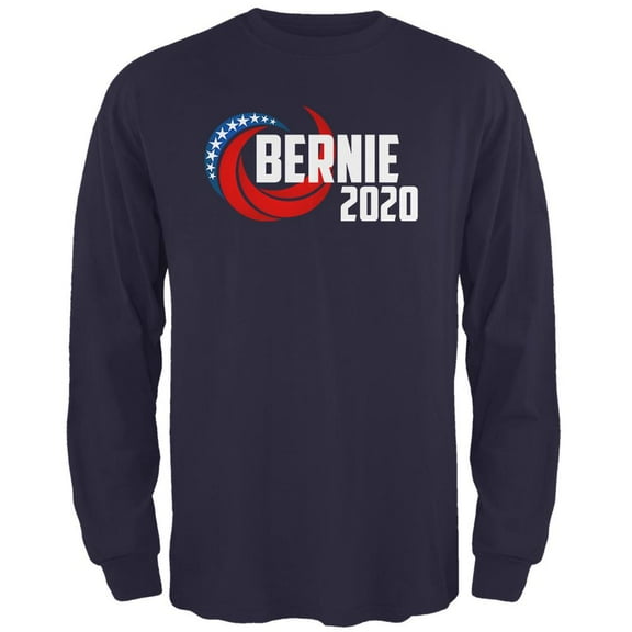Presidential Election 2020 Bernie Sanders Swoosh Mens Long Sleeve T Shirt Navy LG