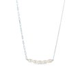 thumbnail image 1 of Gemistry White Cultured Freshwater Pearl Curve Necklace in Sterling Silver for Women, 1 of 4
