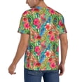 thumbnail image 2 of Lsque Peacock Feathers And Flowers Pattern Mens Polo Golf Shirts Funny Graphics Shorts Sleeve Button Shirts Baseball T-shirt-4X-Large, 2 of 7