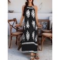 thumbnail image 4 of Summer Dress for Women 2025 Floral Sundress Spaghetti Strap Flowy Beach Vacation Boho Maxi Dresses Black XL, 4 of 7