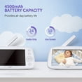 thumbnail image 3 of VAVA Video Baby Monitor with 5" 720P Handheld Screen and 2-Way Audio, White, 3 of 8