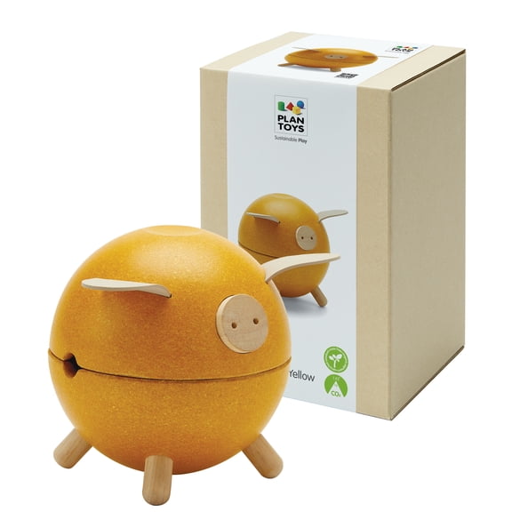 PlanToys Piggy Bank Yellow - Orchard