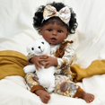 thumbnail image 3 of Muñeca Reborn ADFO para niña negra, 50 cm, realista, con acceso., 3 of 7