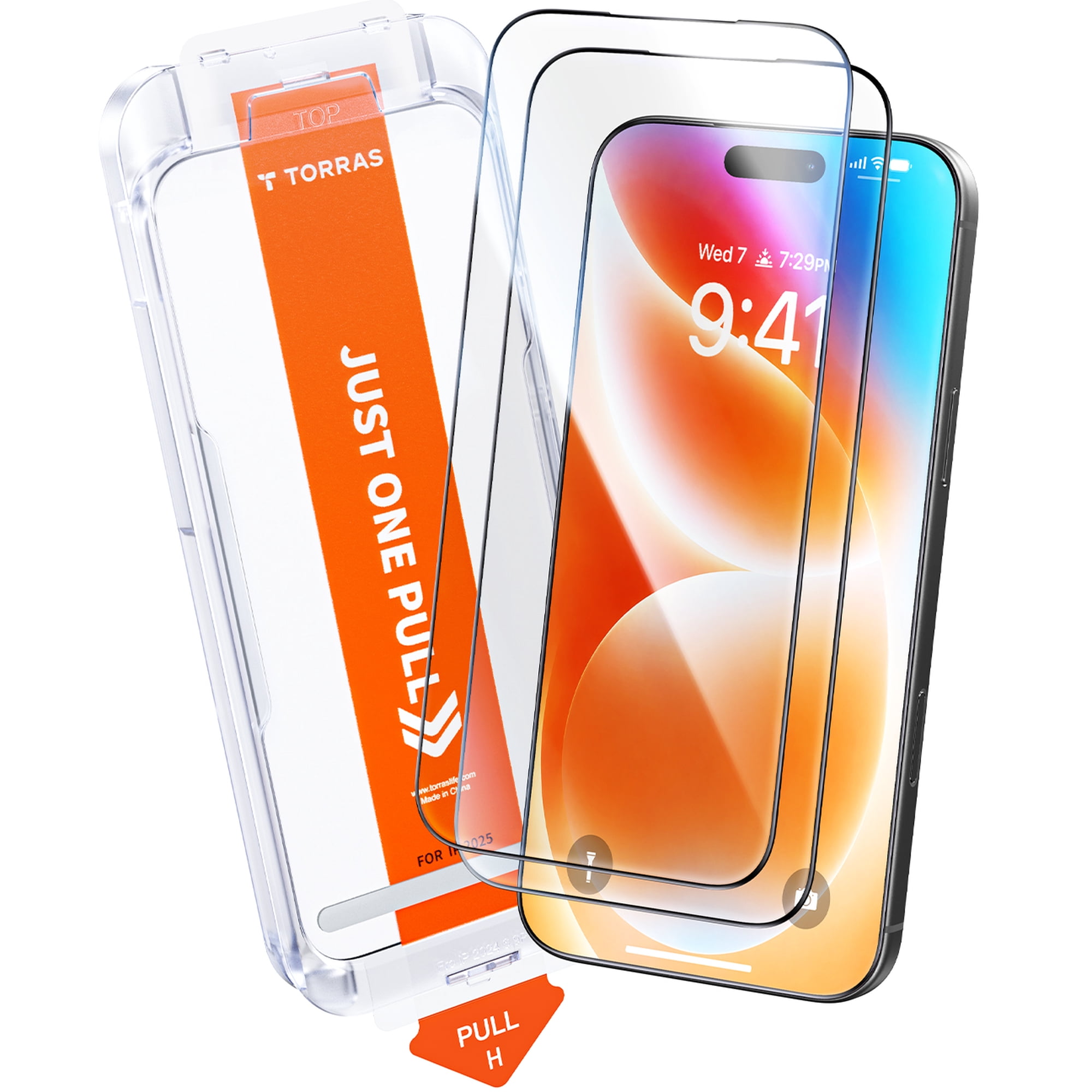 TORRAS for iPhone 18 Pro Screen Protector [12Ft Military-Grade Shatterproof] [9H+ Aerospace Tempered Glass] Anti-Scratch Full Coverage Fit Screen Protector 18 Pro 6.3" 2-Pack