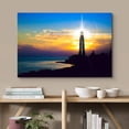 thumbnail image 2 of wall26 Canvas Print Wall Art Shining Lighthouse at Sunset on The Coast Marine Life Ocean Photography Realism Nautical Scenic Relax/Calm Multicolor for Living Room, Bedroom, Office - 24"x36", 2 of 5