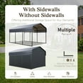 thumbnail image 6 of Alpha Joy 10' x 15' Heavy Duty Galvanized Steel Carport with Side Walls Multi-Purpose Storage Shelter, 6 of 8