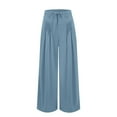 thumbnail image 4 of Xunlbb Women's Lightweight Summer Pants, Spring Summer Casual Loose Solid Color Fashion Pockets Outwear Long Pants For Women ,Blue S, 4 of 5