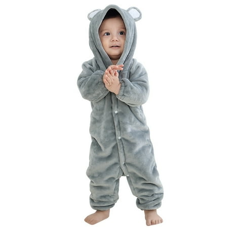 

Fozruso Babys Girls Boys Spring Winter Solid Long Sleeve Romper Jumpsuit Clothes Sizes 6-12 Months