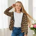 thumbnail image 4 of Psesaysky Boys Girls Fleece Hoodies Brown Leopard Print Zipper Hoodie Casual Hooded Sweatshirts with Pocket Winter Coat Jacket for Age 6-7 Kids, 4 of 7
