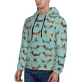 thumbnail image 3 of Rateoe Dachshund Dog Puppy Pattern Mens Hoodie, Pullover Hooded Sweatshirt, Kangaroo Pocket Hoodie Ideal for Daily Wear, Travel and Home-X-Large, 3 of 7